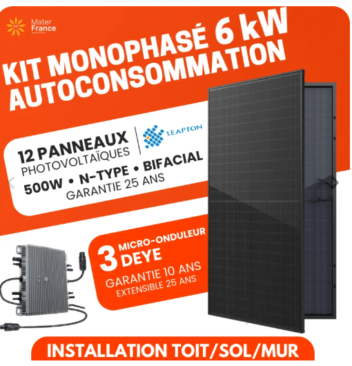 kit de panneaux solaire pour l'autoconsommation de la société Mater France.