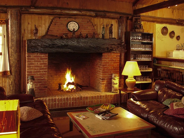 fireplace, living room, fire