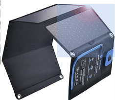 image page composants d'un chargeur avec Panneau Solaire Pliable avec Ampèremètre Numérique.